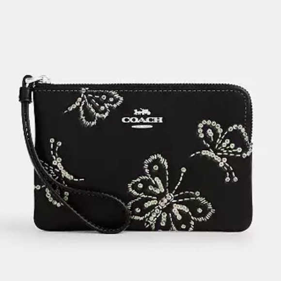 Coach Butterfly Leather Wristlet NWT